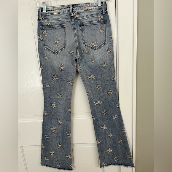 Free People Blue Floral Flare Jeans - Picture 8 of 16